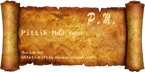 Pittik Mínea névjegykártya